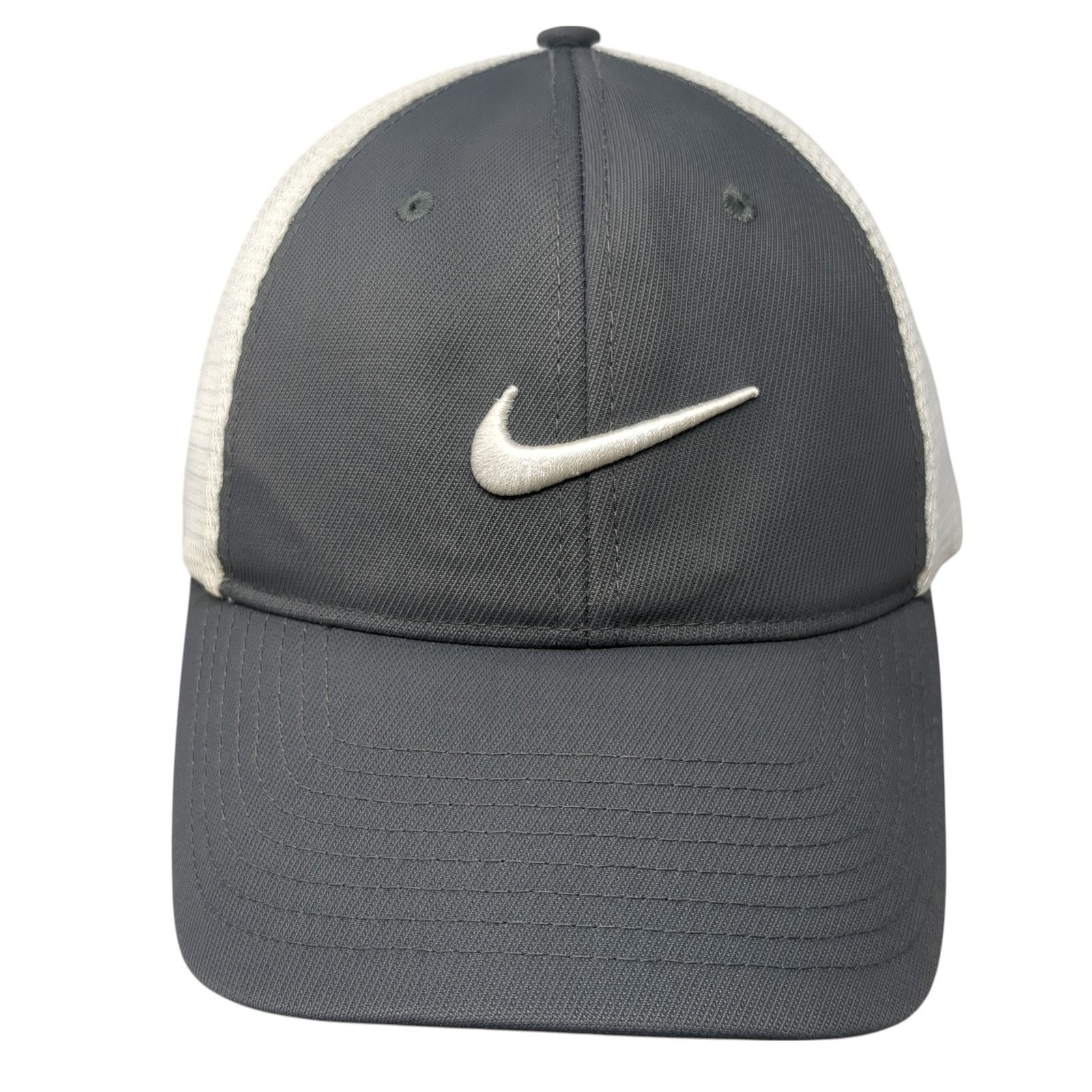 Nike Fitted Trucker Hat Gray Xl Embroidered Mesh Back Legacy91 Dri-Fit 6 Panel